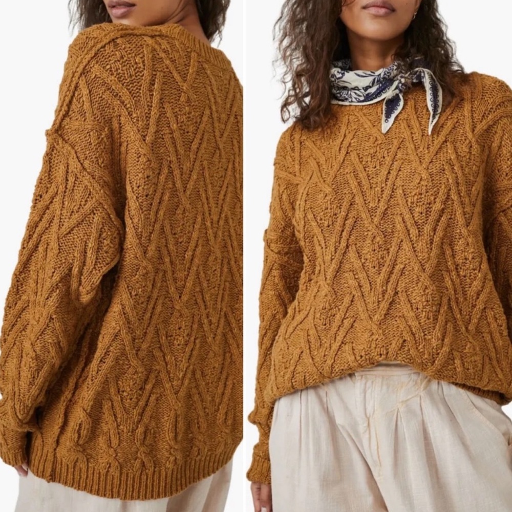 FREE PEOPLE Isla Knit Sweater in Spice Cake S